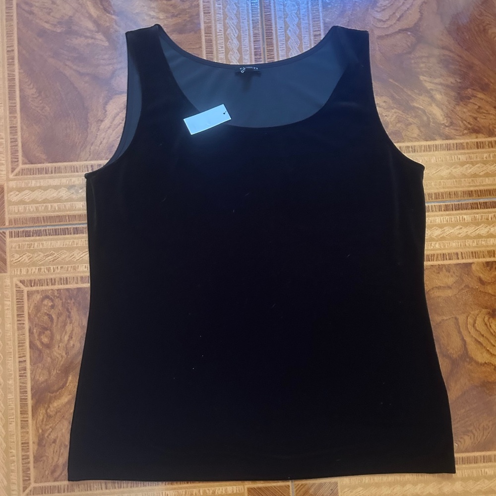 NWT Talbots Black Velvet Sleeveless Top Size Large - Picture 2 of 5